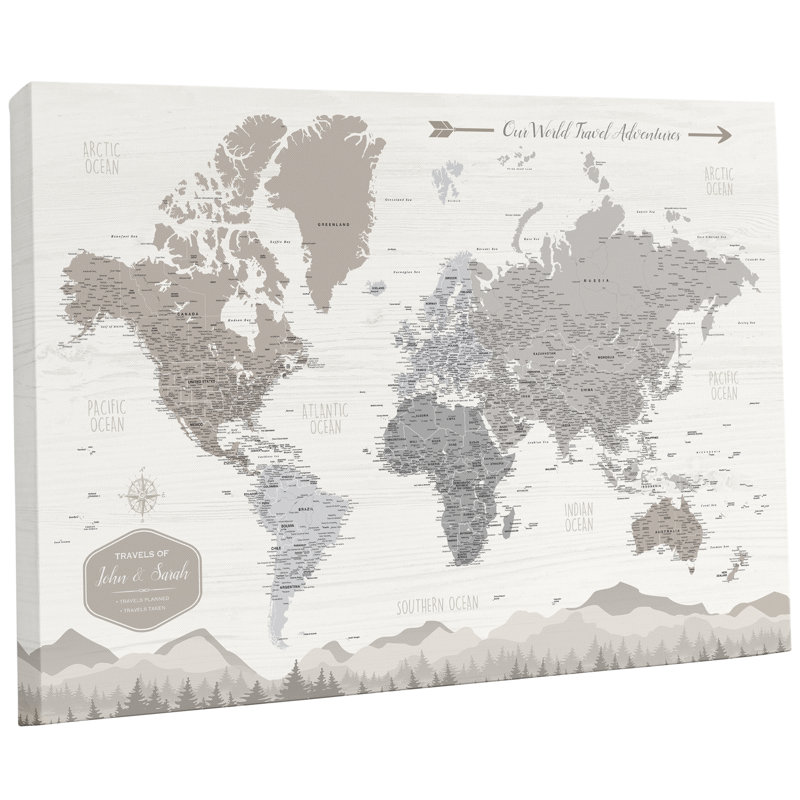 Carte du monde personnalisée avec punaise, H 40 po x l 60 po, Oui