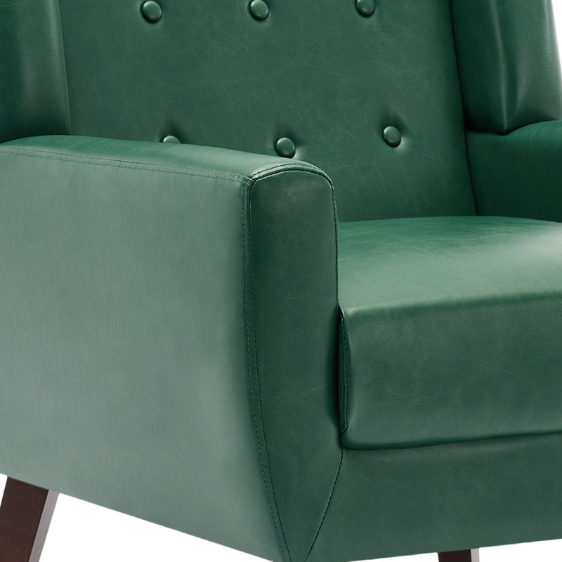 Fauteuil d'appoint Jaqueze, Similicuir vert