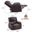Fauteuil inclinable pivotant avec massage et chaleur, fauteuil inclinable à 150 ° pour salon