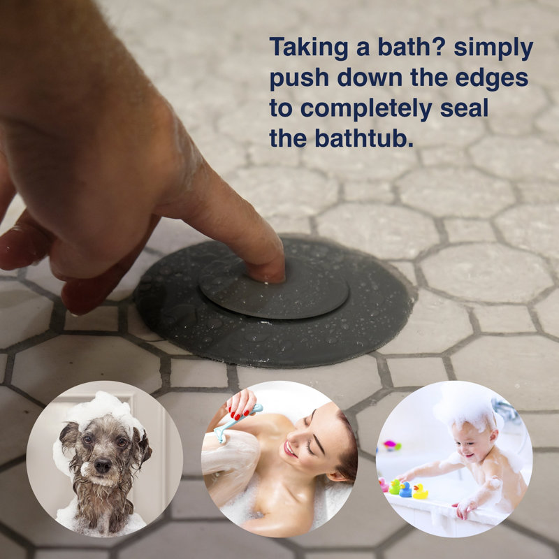 Silicone Bathtub Stopper and Kitchen Sink Strainer - 2 Pack