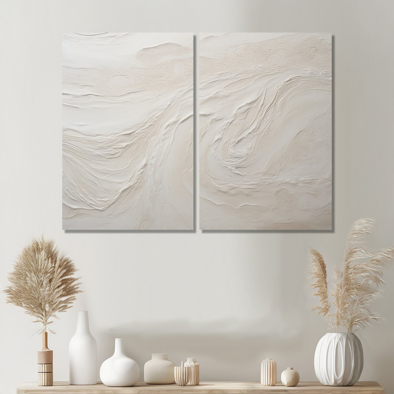 Décoration murale 2 pièces Clate - Beige, 36" H x 48" W, Wrapped Canvas, Does Not Apply