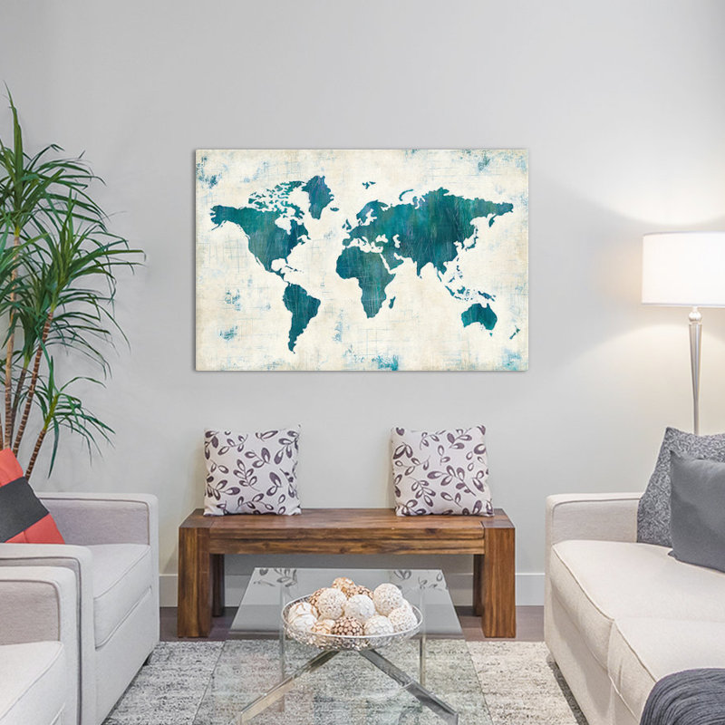 Découvrez le monde II, impression sur toile tendue, H 12 po x l 18 po x P 1,5 po, Pas de tapis, Toile tendue