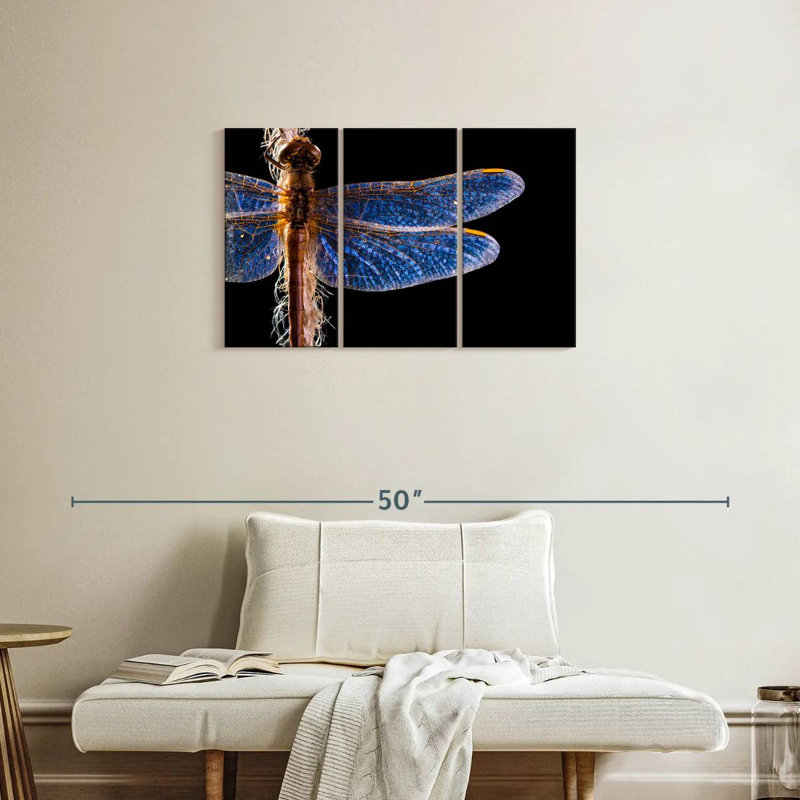 Brampt Blue Dragonfly Wings, 20" H x 33" W