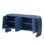 Armoire en placage de frêne bleu marine avec pieds et base courbés pour portes de rangement à usage résidentiel-2069038073