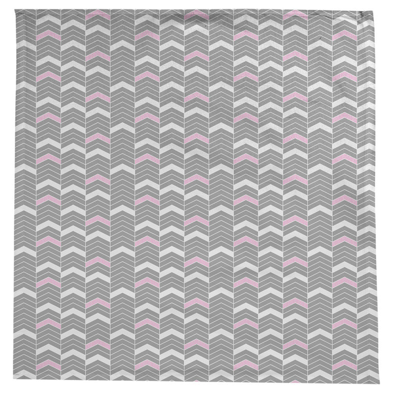 Nappe à chevrons à traits Stephenie, Gris / rose / blanc