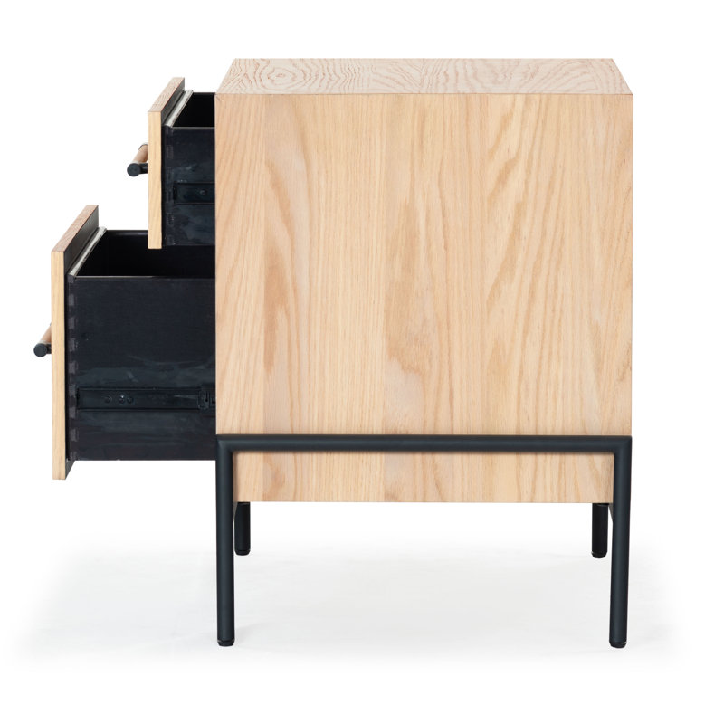 Chandri 2 - Drawer Nightstand, Oak/Black