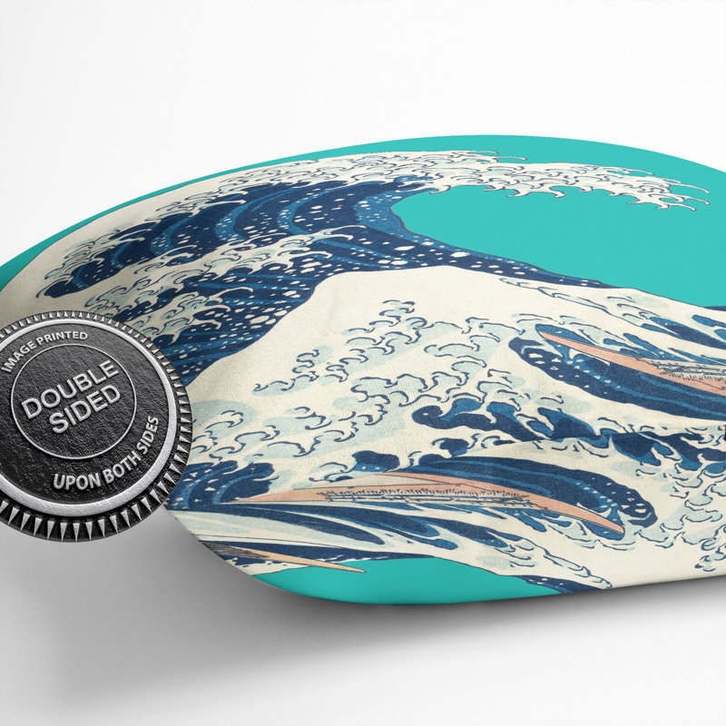 The Great Wave Off Kanagawa Square Throw Cushion, 55cm H x 55cm W x 20cm D
