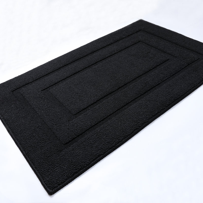 Non-Slip Geometric Indoor / Outdoor Doormat, 40cm W x 60cm L, Black
