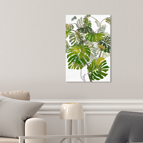 Oliver Gal Tropical Tropical Jungle Tree Modern White On Canvas by ...