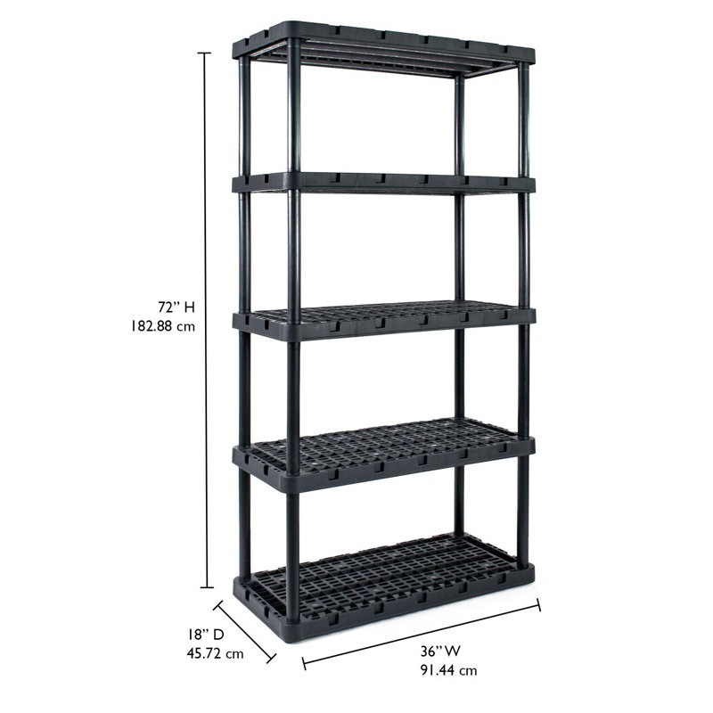 Gracious Living Knect A Shelf Heavy Duty Storage 5 Tier Shelving Unit (4 Pack)