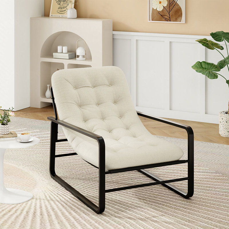 Fauteuil d'appoint, fauteuil en sherpa, H 31,1 po x l 26,8 po x P 41,7 po, Beige