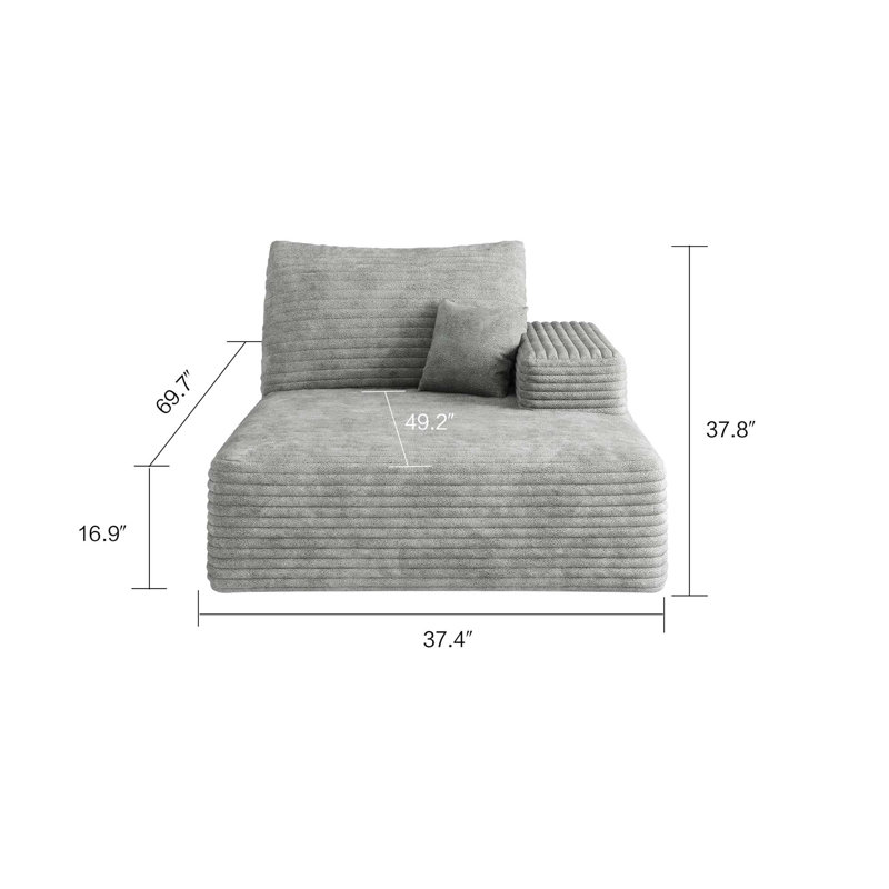 Canapé modulaire Boneless, Gris antique