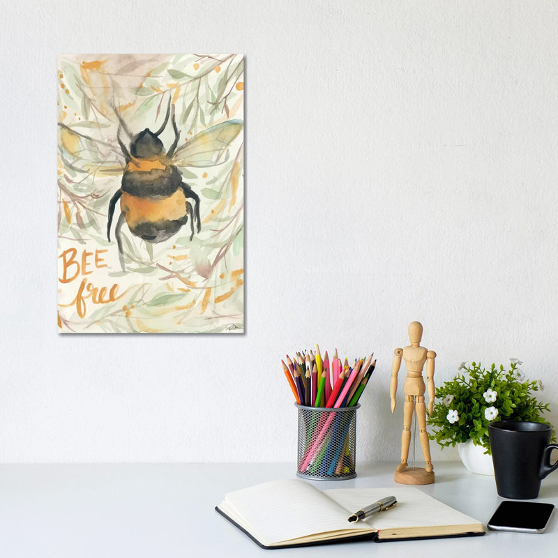 Bee Free by Jessica Mingo - Wrapped Canvas Gallery-Wrapped Canvas Giclée, 20.32 cm H x 30.48 cm W