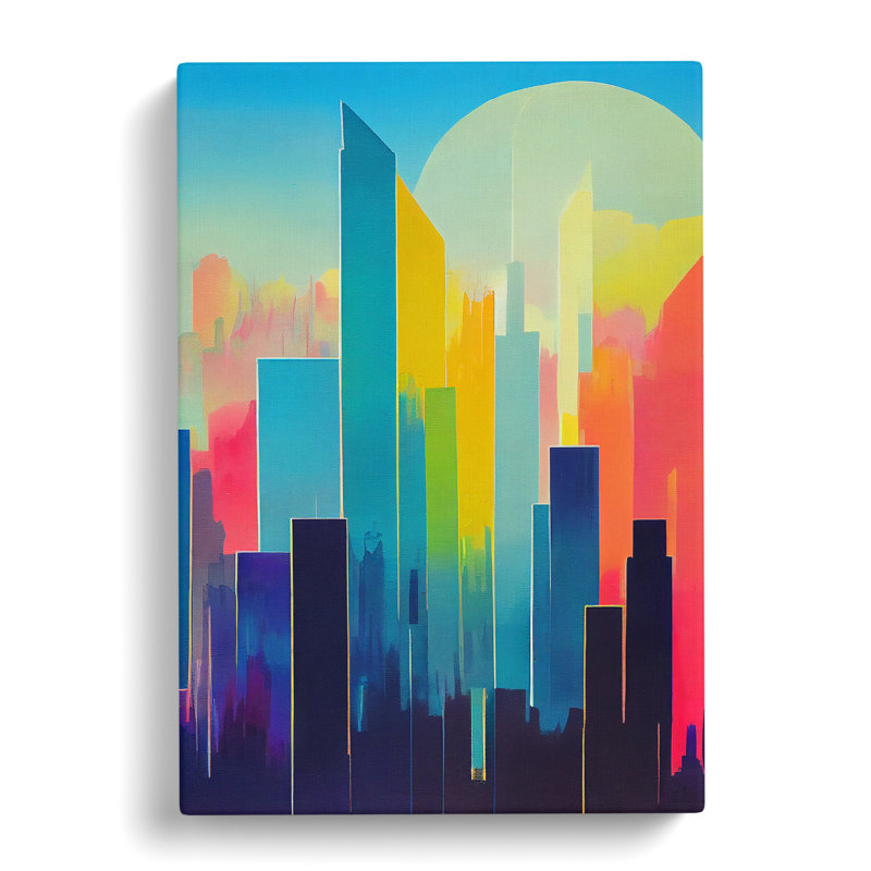 XC1022-3896X Sensational City Skyline Abstract - Wrapped Canvas Print, 60cm H x 40cm W x 3cm D