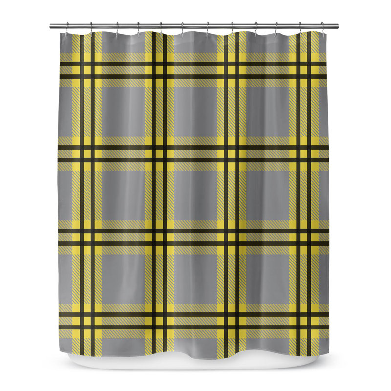 Shaan Plaid Shower Curtain, 90" H x 70" W