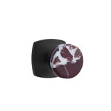 Emtek Select Privacy Knobset w/ Urban Modern Rosette & Conical Stem, Rosso Levanto Marble Knob (CF)