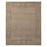 Rug & Kilim's Homage Geometric Beige-Brown And Gray Wool Custom Rug