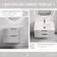 Meuble-lavabo 30 po avec lavabo en céramique - Meuble-lavabo flottant mural gris