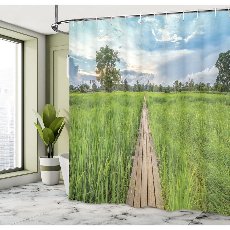 Shower Curtain with Hooks Included, 75"H x 69"W