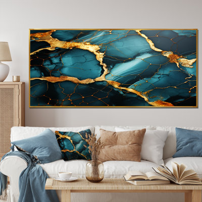 Green And Gold Topaz Agate Granite I - Abstract Wall Art Print