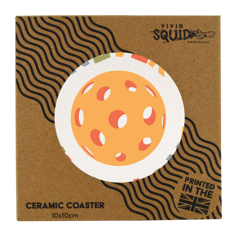 Never Dinking Alone Black Ceramic Round Coaster, Multicolour