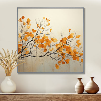 Amber Autumn Leaves - Leaves Wall Art For Living Room