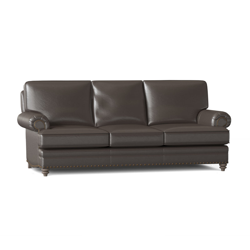 Carrado Leather Sofa, Anilina Hunter Genuine Leather, Stone, French Natural