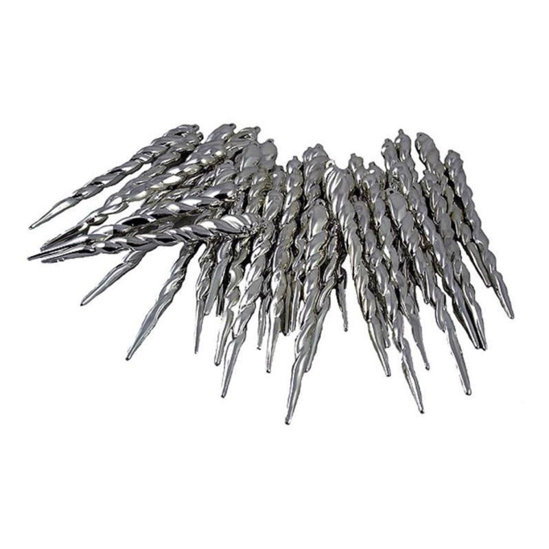 Shiny Silver Shatterproof Icicle Christmas Ornament