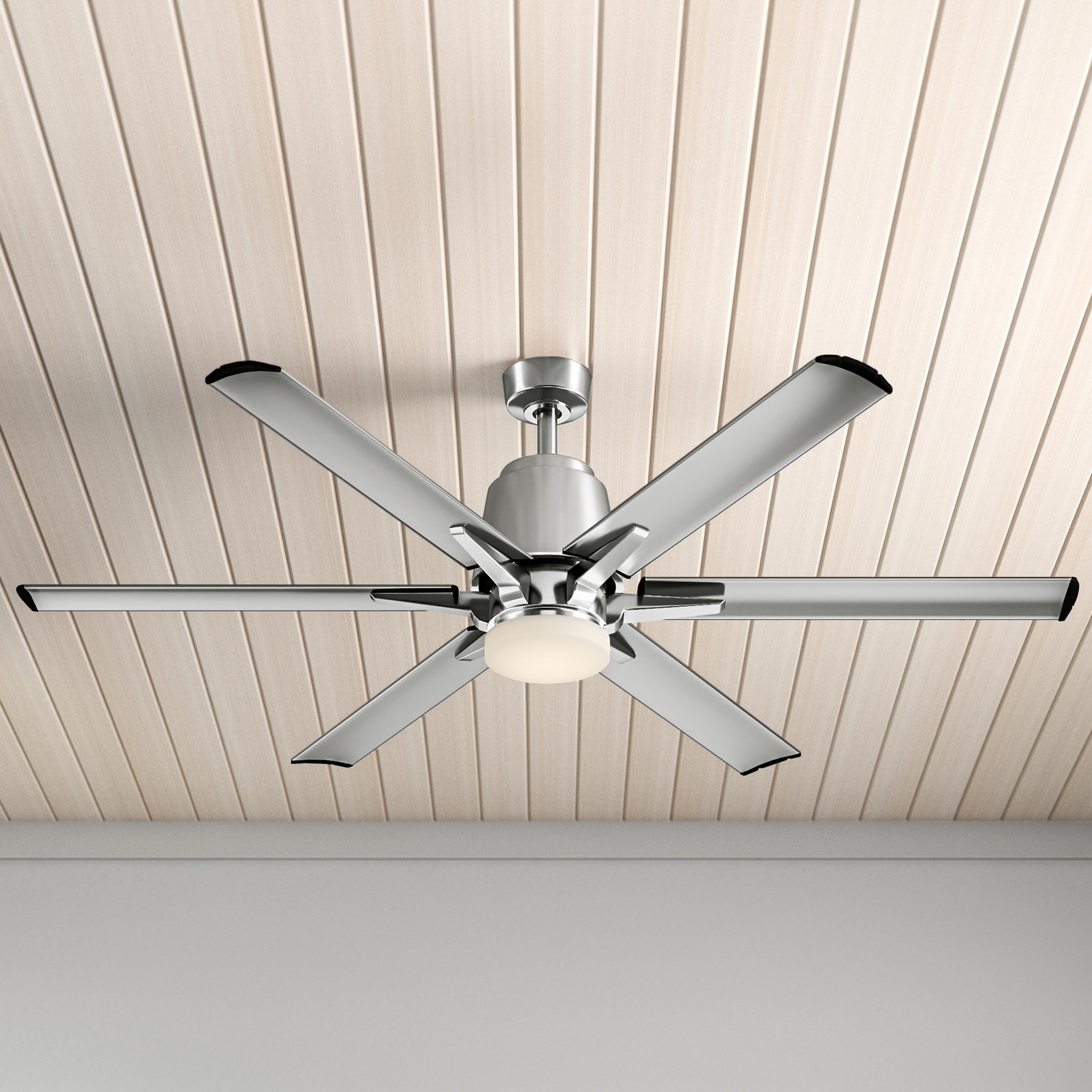 Kiska 60" Ceiling Fan with Light Kit, Brushed Nickel