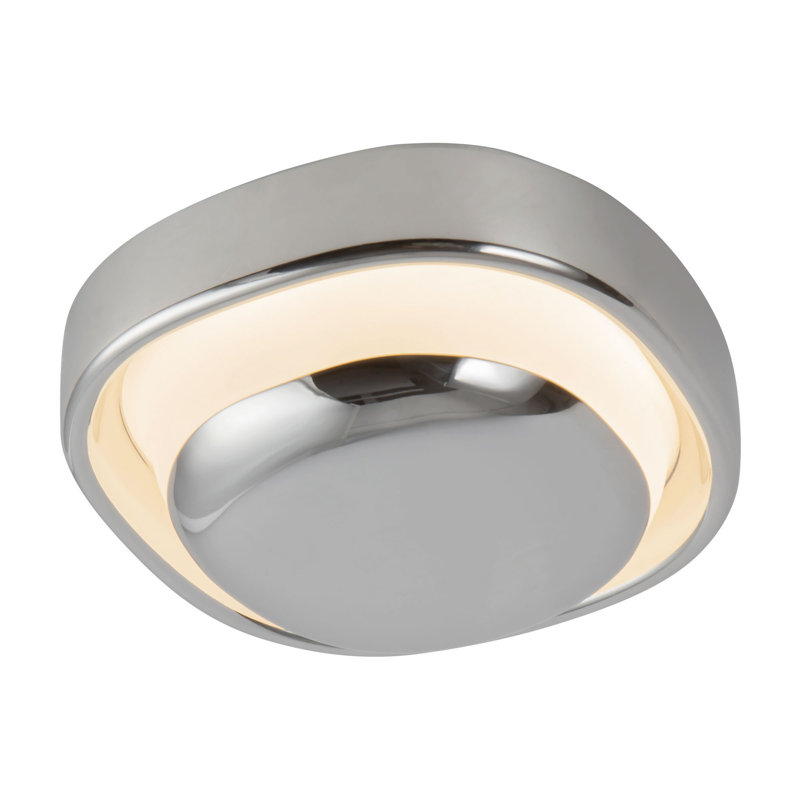 Pebble 8-in Silver dimmable LED Wall Sconce, Chrome
