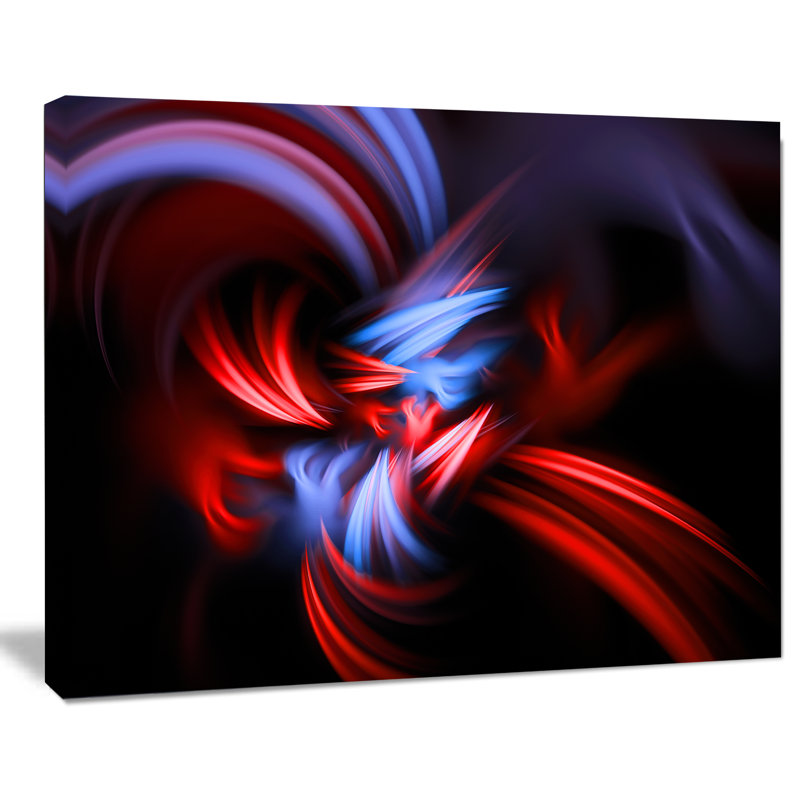 « fractal red reconnected rayures », impression sur toile tendue, H 30 po x l 40 po x P 1 po