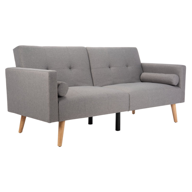 Futton Twin 74.8'' Upholstered Convertible Sofa, Gray Linen