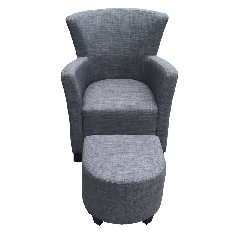 Fauteuil club avec repose-pieds Zsohar, Gris