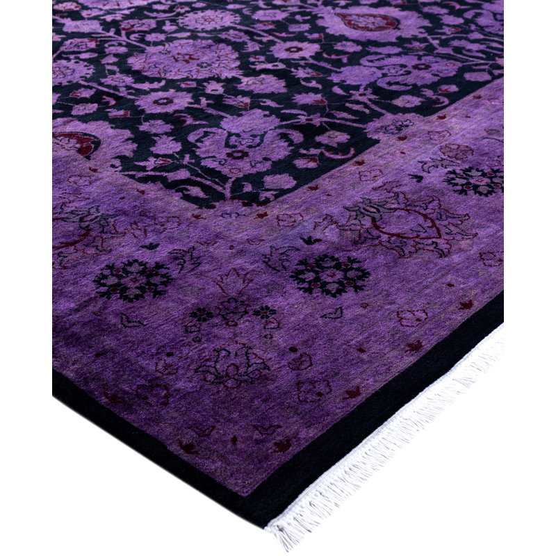 Overdyed Hand-Knotted Wool Modern-Contemporary Purple Area Rug 8' 2" x 10' 3"