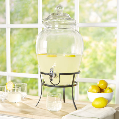 256oz. Glass Beverage Dispenser