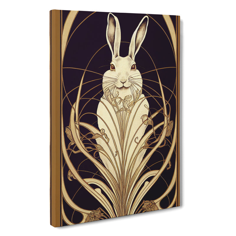 Hare Art Deco No.3 - Wrapped Canvas