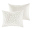 Ensemble d'édredon 3 pièces en chenille de coton capitonné blanc cassé / grand-119922163-119922162
