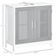 Rangement pour salle de bain sous l'évier - Armoire grise et blanche avec 2 portes, peu encombrante, tablette réglable, rangement pour différents articles