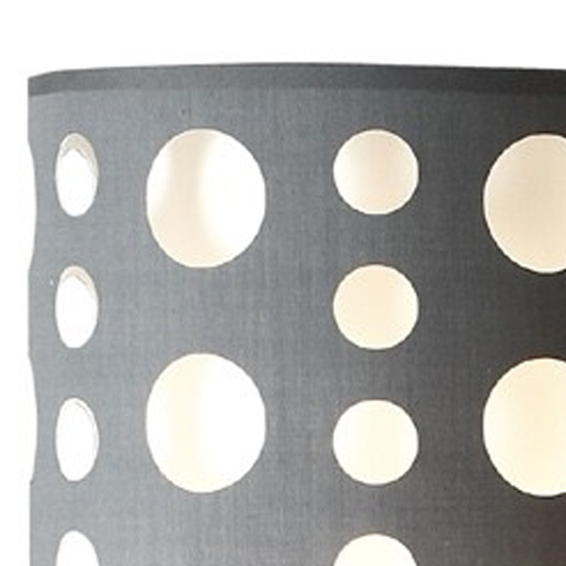 66" Steel Novelty Floor Lamp With Drum Shade, Gray/White