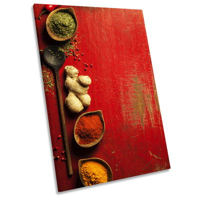 Red Kitchen Cooking Café Picture - Wrapped Canvas Art Prints