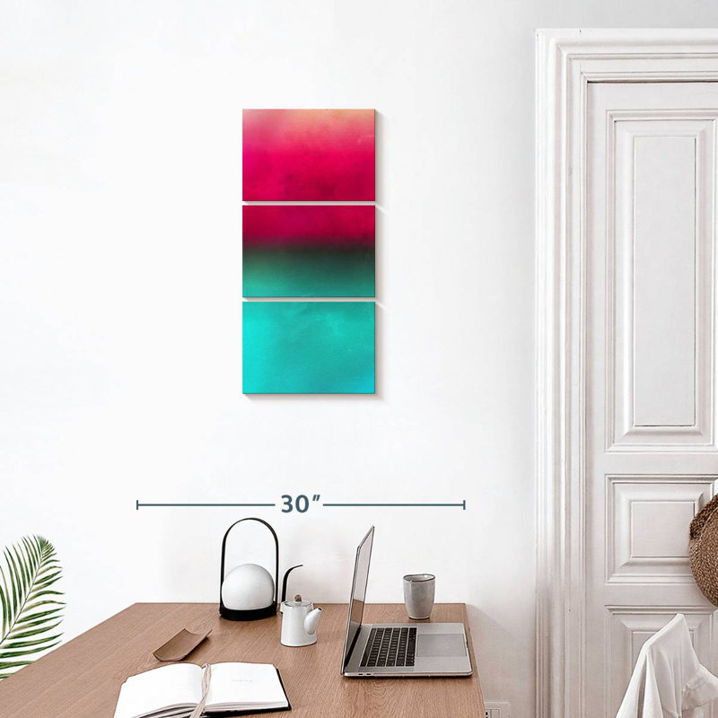 Ombre turquoise, H 27 po x l 12 po