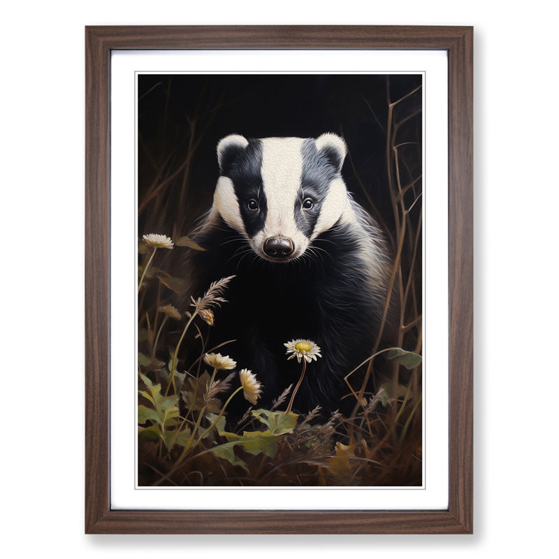 Single Picture Frame Print on Wood, Walnut Framed, 46cm H x 34cm W