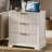 Modern Fluted 23.6" W 3-Drawer Nightstand with Charging Station（Set of 2）-2037515386