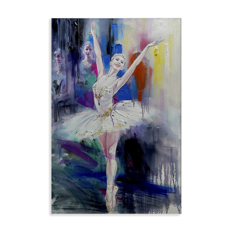 Toile abstraite «Bold Ballerina» par Lucille Lee, H 36 po x l 24 po