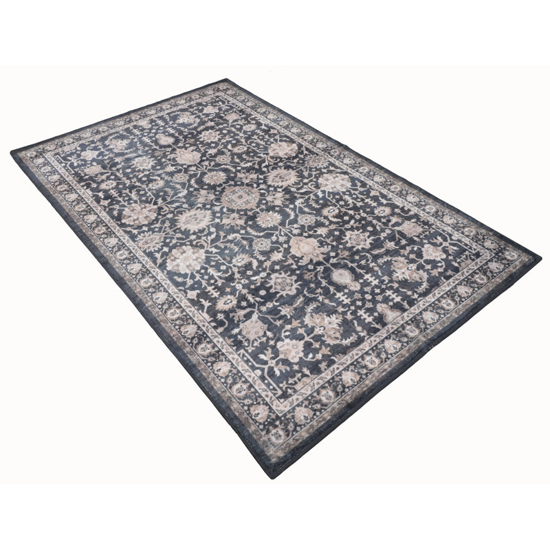 Bibb Home Washable Flannel Printed Area Rug with Latex Back, Rectangle 2' x 3'