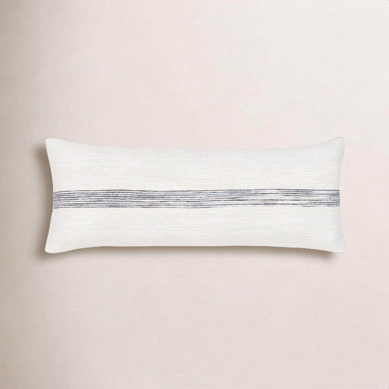 Cason Embroidered Wool Reversible Throw Pillow, Down