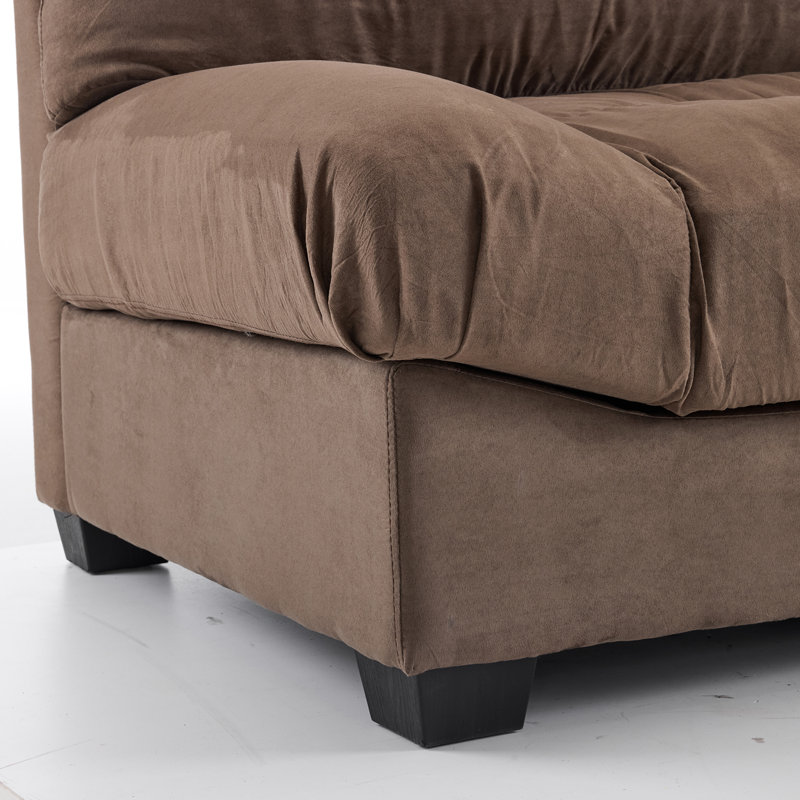 Causeuse en velours 80 po Cloud, Brun