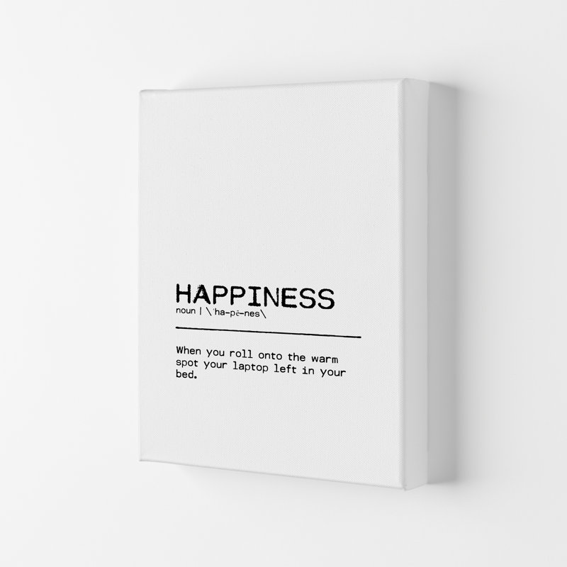 Happiness Laptop - Print, 59.4cm H x 42cm W x 4cm D, Wrapped Canvas