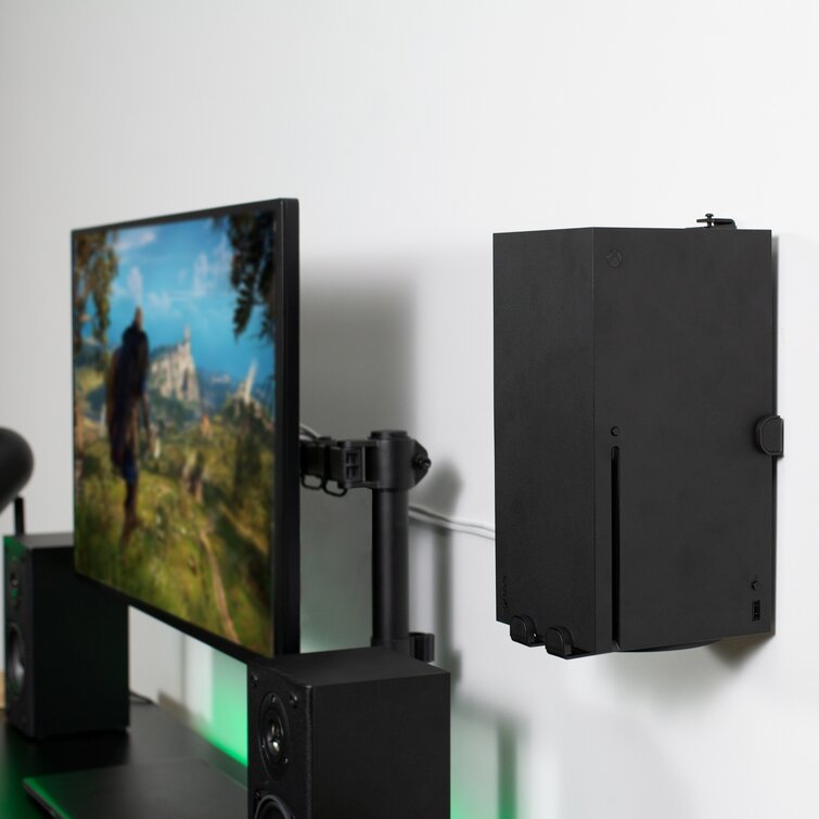Q-View Support mural pour Xbox Series S - Fixation sécurisée sous le bureau  - Design X - Vis et fixations incluses - Fabriqué au Royaume-Uni -  Plastique - Noir : : High-Tech