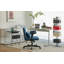 Chaise de bureau moderne en lin bleu avec accoudoirs croisés - Détails du produit